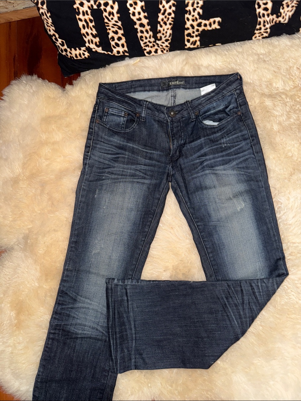 Cafe Jeans Dark Wash Straight Leg Jeans - Blue size 11